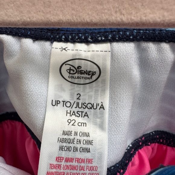 NWOT Disney 2T Girls Blue and Pink Minnie Mouse & Fifi Bikini Top Bathingsuit - Picture 4 of 5